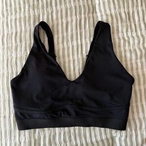 Black Women's V-Neck Sports Bra - Comfortable Everyday Support